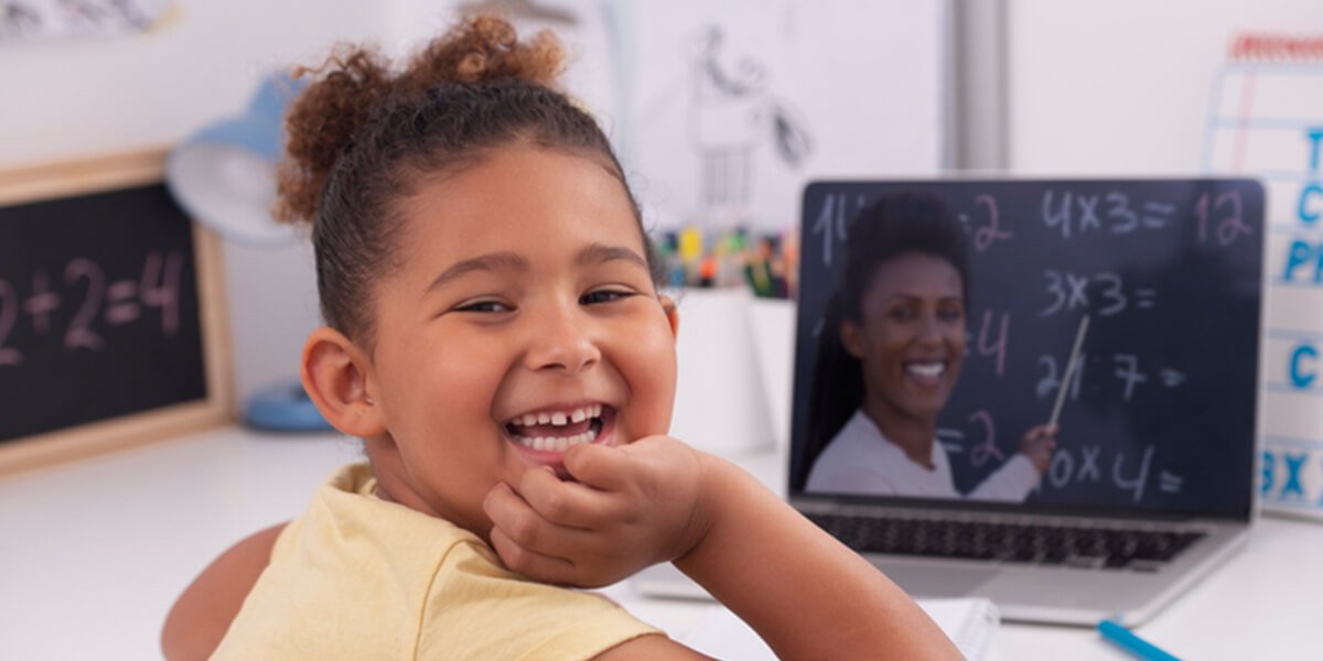 young girl remote learning - autism learning at home - autism certified financial planning